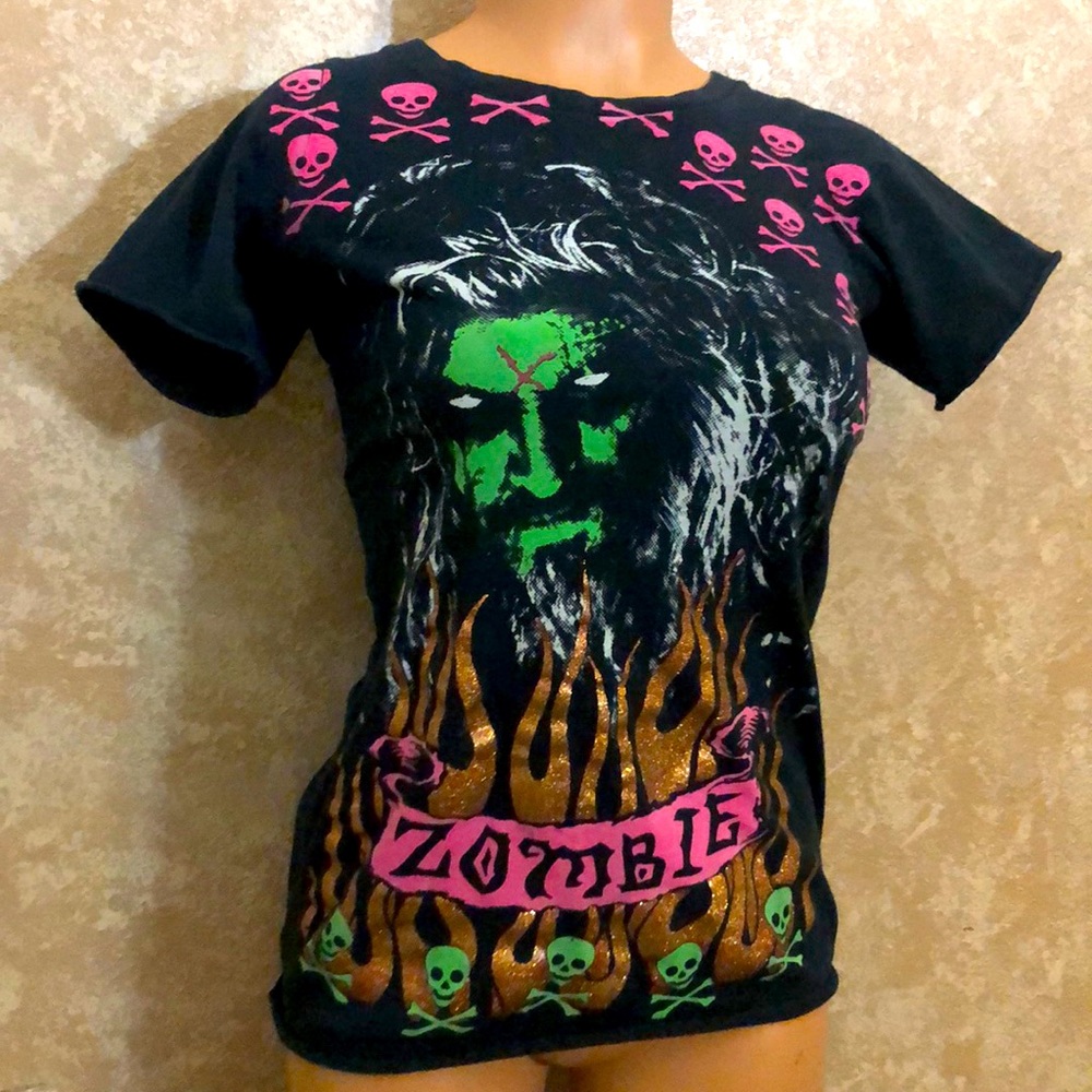 Sexy Rob Zombie Rock Metal Skully Tee